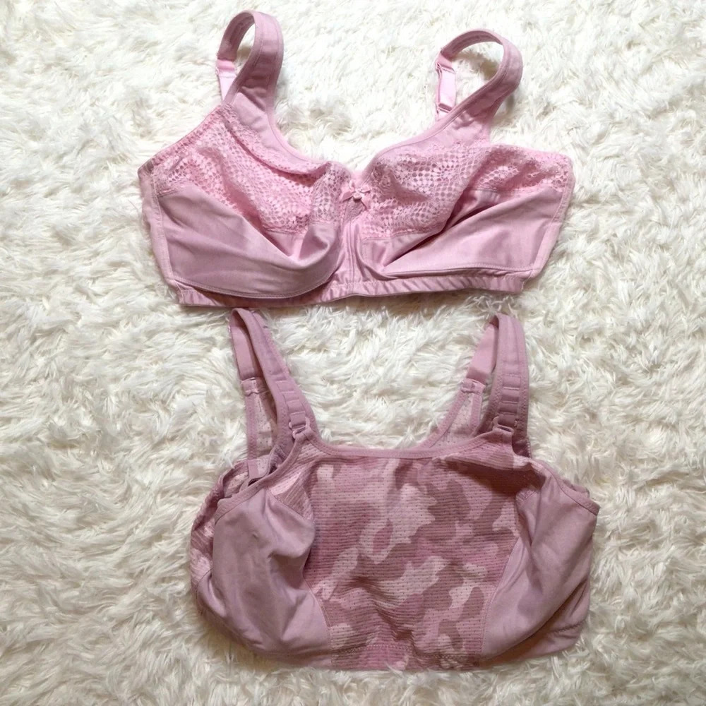 2 BRAS Glamorise 40F Sport 42F WireFree Custom MagicLift Moist Control 1064 1166